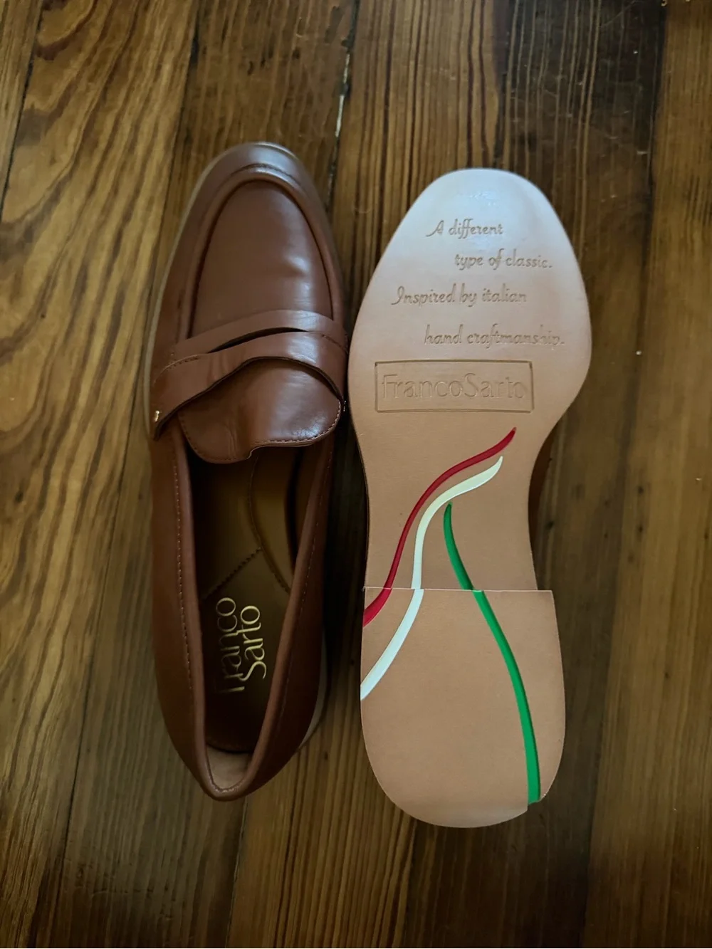Franco Sarto Brown Leather Penny Loafers - Women's